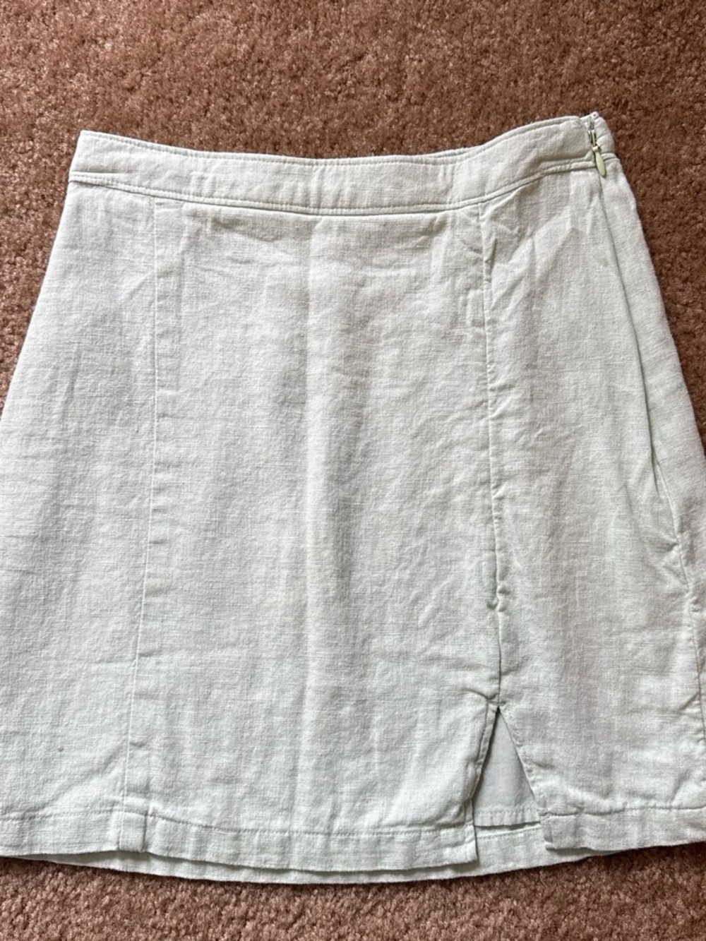 Abercrombie & Fitch Cream Mini Linen-Blend Skirt
